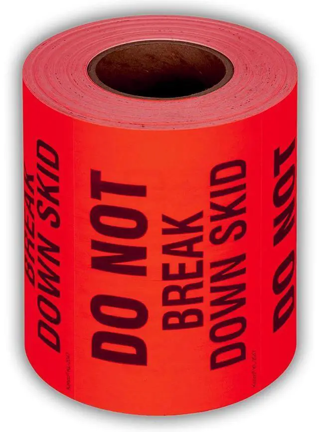 Main image of 3" X 5" Do not Break Down Skid Fluorescent Shipping Label Stickers for Shipping and Packing - 500 Labels Per Roll (10 Pack)