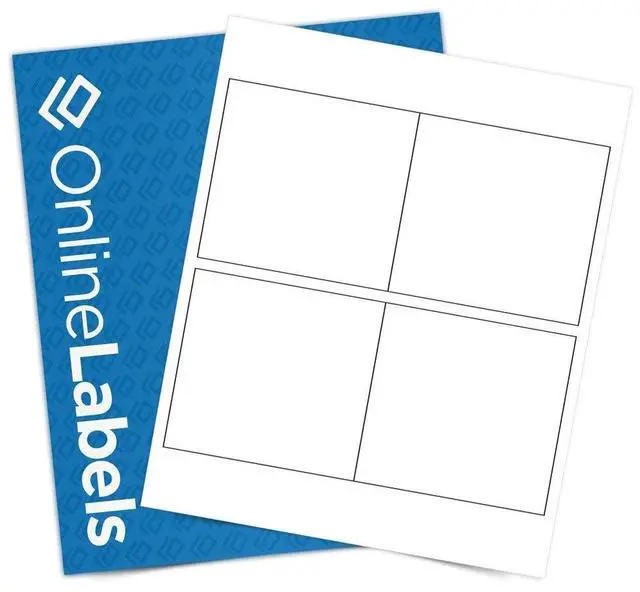 Main image of OnlineLabels 4" x 4" Square Labels - Permanent Adhesive, White Matte - Great for Product Labels, Organization, Jars, & More - for Inkjet & Laser Printers - Pack of 4,000 Labels, 1,000 Sheets OL3027WX