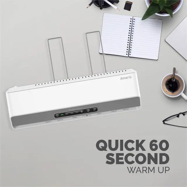 Alt view image 4 of 7 - Amaris 125 laminator Machine, School or Office use, 12.5 max Width, with 10 Jam Free Laminating Sheets