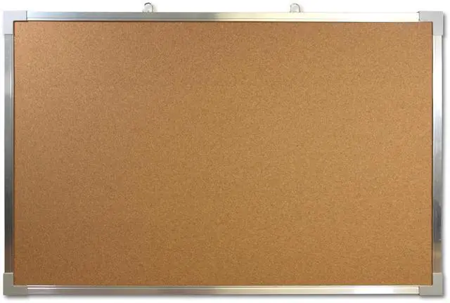 Main image of 36" x 48" (3' x 4') Large Cork Bulletin Board, Silver Aluminum Framed, Message and Vision Board, Memo Pin, Hanging Wall Mounted