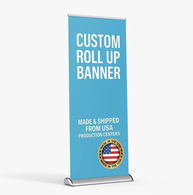 Main image of Custom Retractable Banner Stand, Roll Up Banner with Your Logo/Text, Personalized Pull Up Display for Business, Trade Shows, Events 33x81 / 36x92 / 24x81 / 23x66 / Tabletop 11.5x17.5