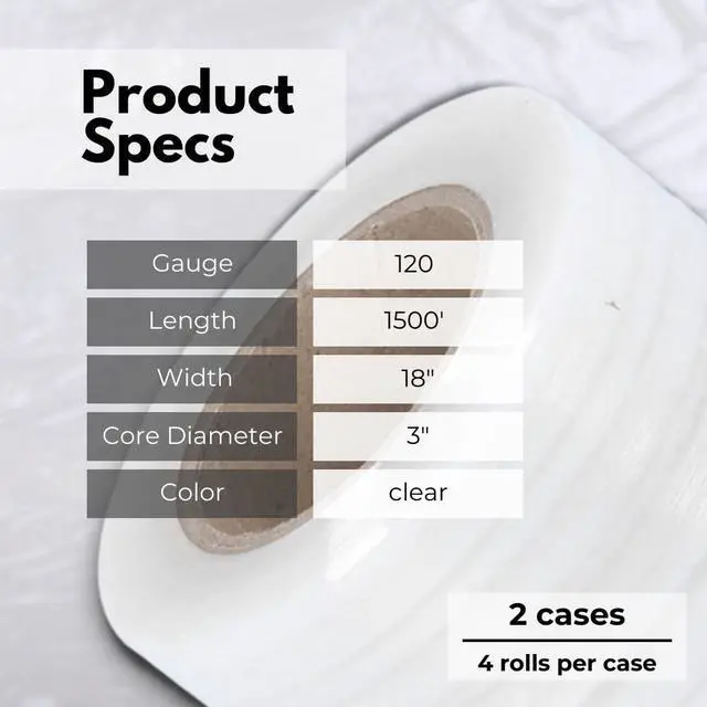 Alt view image 5 of 7 - PSBM Blown Stretch Wrap, 8 Rolls 18 Inch x 1000 Feet 120 Gauge Heavy Duty Clear Plastic Wrap Industrial Strength Shrink Film for Moving, Packing & Shipping