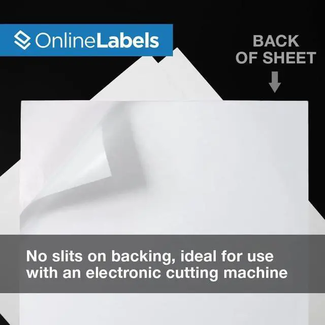 Alt view image 2 of 6 - 8.5 x 11 White Gloss Sticker Paper (Laser Printers Only) - 500 Sheets - Full Sheet Labels - OnlineLabels