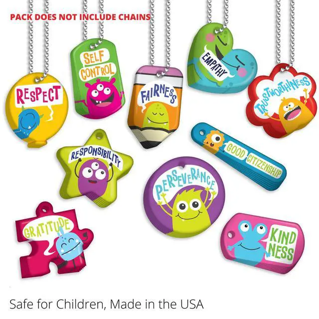 Alt view image 5 of 7 - Brag Tags Build & Support Good Character Traits & Behavior in Kids & School Students Monthly Character Value Pack: 500 Brag Tags (50 for Each Design)