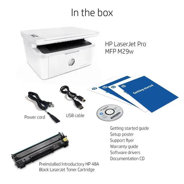 Alt view image 6 of 7 - Laserjet Pro MFP M29w Wireless Monochrome All-in-One Printer, Works with Alexa (Y5S53A)