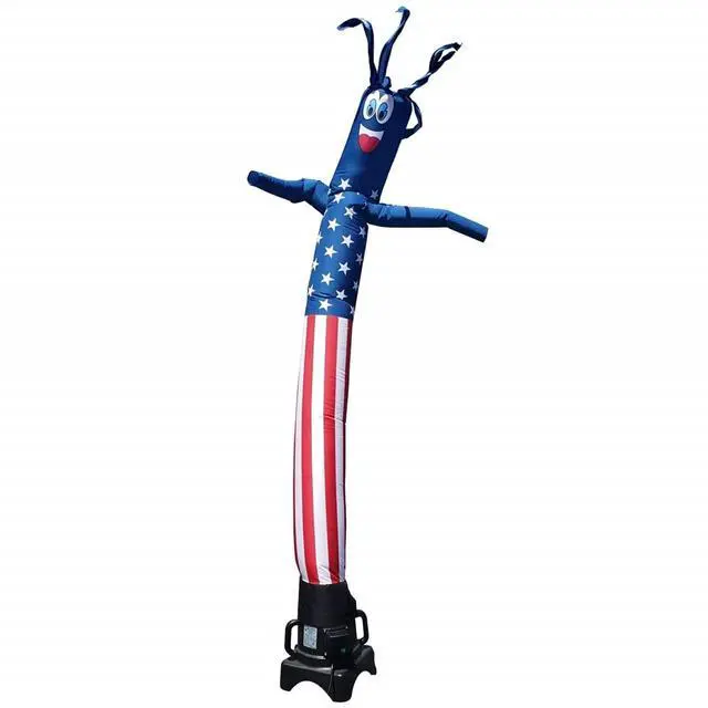 Main image of American Flag USA 6' Foot Tall Inflatable Tube Man Air Powered Waving Puppet, Air Blower Motor Included Dancer by Feather Flag Nation (American, 6 FT)