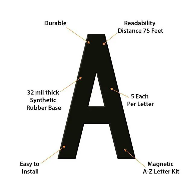 Alt view image 5 of 5 - Letters A-Z Die-Cut Magnetic Letter Labels | 130 Labels/Kit, 3" Character Height, Made in USA