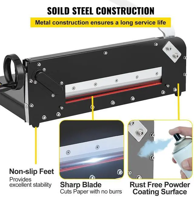 Alt view image 5 of 7 - Guillotine Paper Cutter 12",Heavy Duty Paper Cutter A4 400 Sheets, Paper Guillotine Cutting Width 30 cm,Paper Slicer Cutting Thickness Max 4 cm, Paper Slicer for Cutting Paper, PVC etc