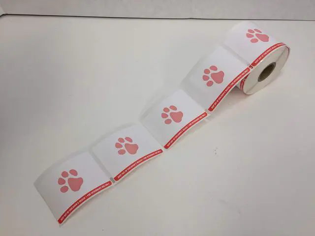 Alt view image 2 of 2 - Veterinary Prescription Labels with Paw Print & Warning, 24 Rolls, 2-1/8" x 2-3/4", 400 per roll, (24, Red)