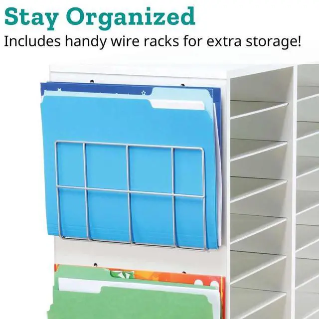 Alt view image 2 of 7 - Classroom Mail Center with Paper Holders - 1 Mail Center, 2 Wire Racks