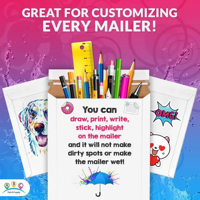 Alt view image 5 of 7 - Rigid Mailers 11 x 13.5 Inch, White Cardboard Envelopes, Self Seal Tear Strip, 550 GSM Paperboard, Stay Flat Design, Pack of 100