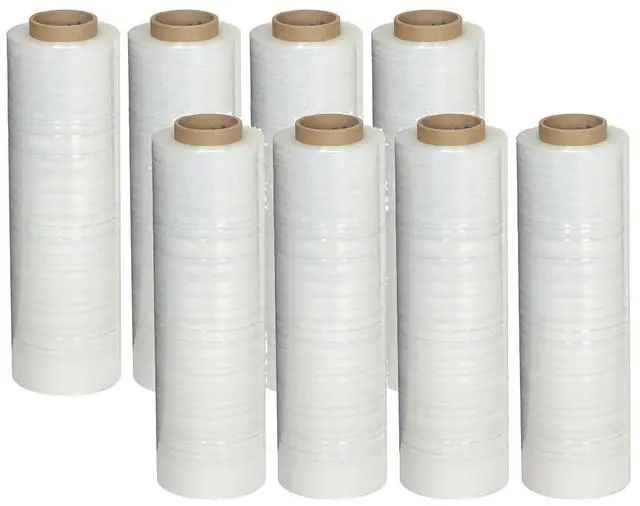 Main image of Primepack Heavy Duty Stretch Wrap | Clear Plastic Shrink Wrap for Moving and Pallet Wrapping | 80 Gauge Thick | 18" x1500 Roll (8 Pack)