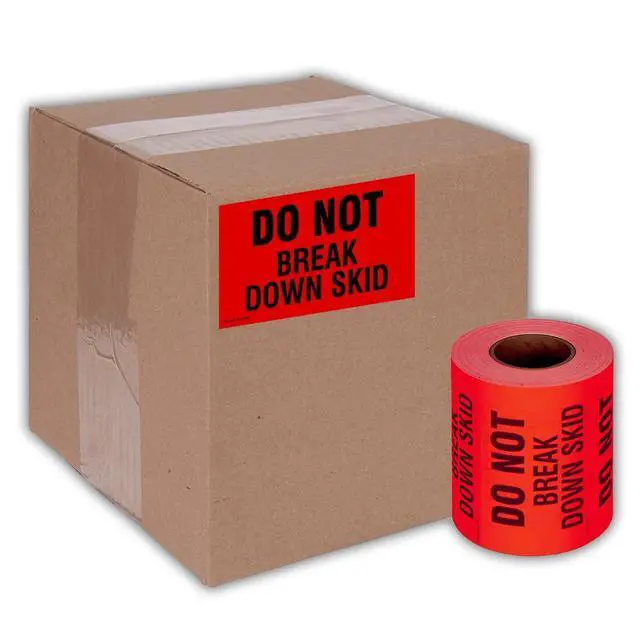 Alt view image 5 of 5 - 3" X 5" Do not Break Down Skid Fluorescent Shipping Label Stickers for Shipping and Packing - 500 Labels Per Roll (10 Pack)