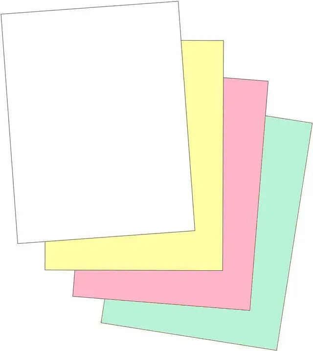 Main image of Plain Collated Color Paper (Not Carbonless) for Laser and Ink Jet Printers (4 Part, Case)