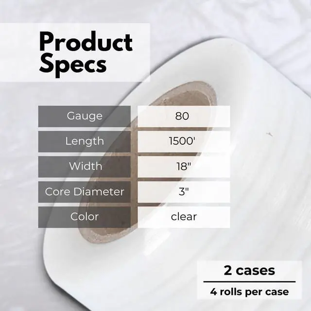 Alt view image 5 of 7 - PSBM Blown Stretch Wrap, 8 Rolls 18 Inch x 1500 Feet 80 Gauge Heavy Duty Clear Plastic Wrap Industrial Strength Shrink Film for Moving, Packing & Shipping