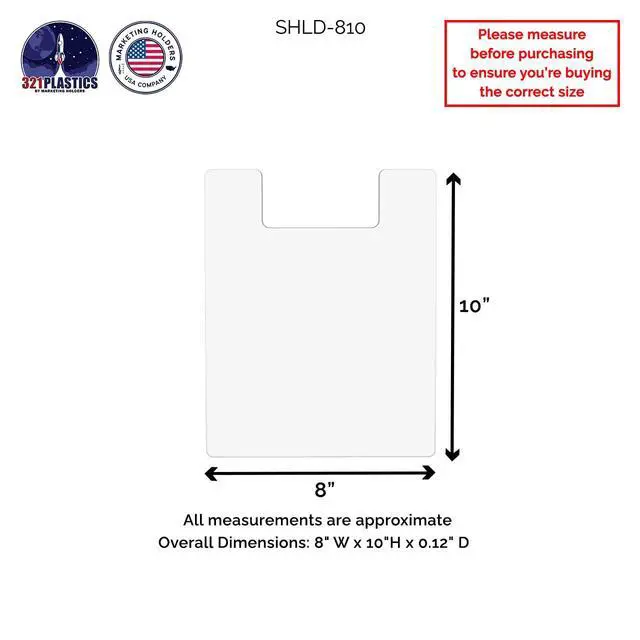 Alt view image 6 of 7 - 24 Pack Shield for Magazine Brochure Display Holders Clear Acrylic 8" x 10" Literature Barrier Keeps Papers From Falling for Schools and Libraries