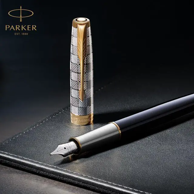 Alt view image 6 of 6 - Sonnet Fountain Pen, Matte Black Lacquer with Gold Trim, Medium Nib, Premium Gift Box, Ideal for Gifting