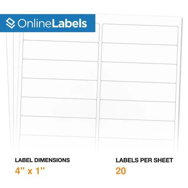 Alt view image 2 of 7 - Customizable Address Labels - 4 x 1 - Permanent, White Matte - Mailing, Barcode Labels - Pack of 20,000 Labels, 1,000 Sheets - Inkjet/Laser Printers