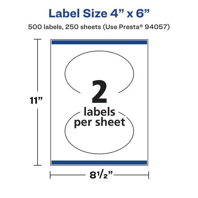 Alt view image 5 of 7 - Matte White Oval Labels, Sure Feed Technology, 4" x 6", 500 Matte White Printable Labels