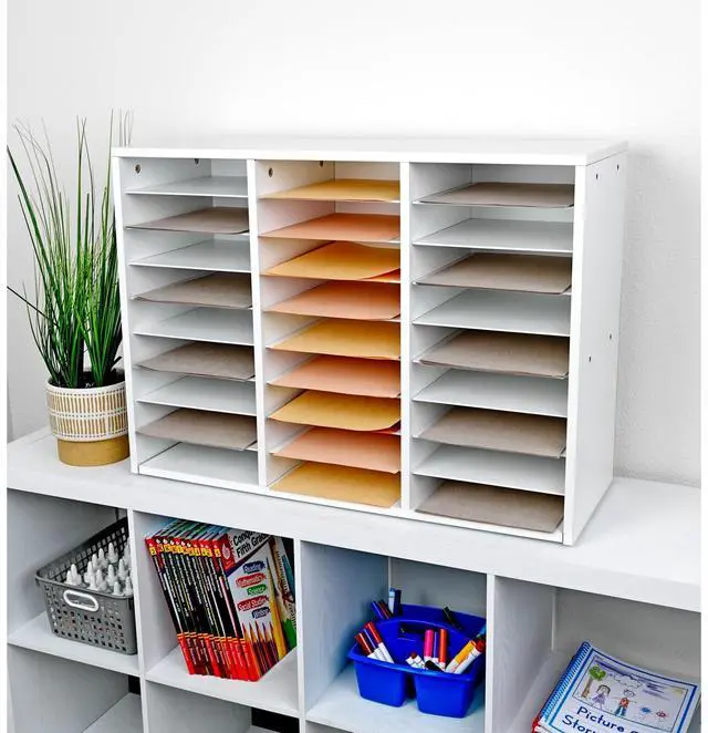 Alt view image 5 of 7 - Classroom Mail Center with Paper Holders - 1 Mail Center, 2 Wire Racks