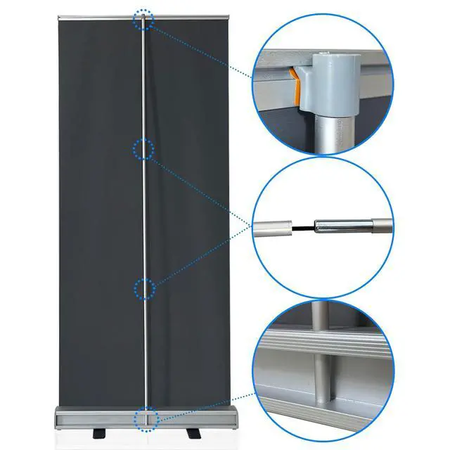 Alt view image 6 of 7 - CUSTOM Retractable Banner Stand, Banners are made from curl-free fabric for trade shows, advertising, event displayswith Heavy Duty Frame and Travel case MADE IN USA (36" x 80")