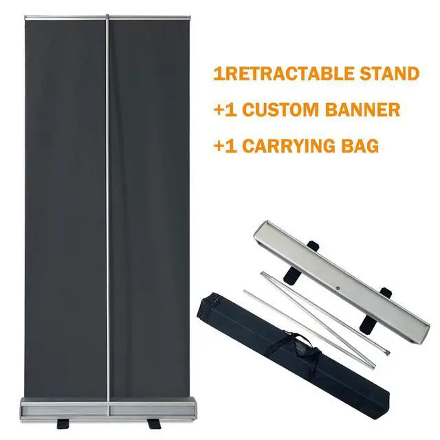 Alt view image 7 of 7 - CUSTOM Retractable Banner Stand, Banners are made from curl-free fabric for trade shows, advertising, event displayswith Heavy Duty Frame and Travel case MADE IN USA (36" x 80")