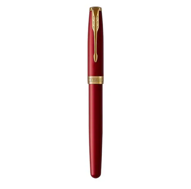 Alt view image 4 of 6 - Sonnet Fountain Pen, Red Lacquer with Gold Trim, Medium Nib (1931474)
