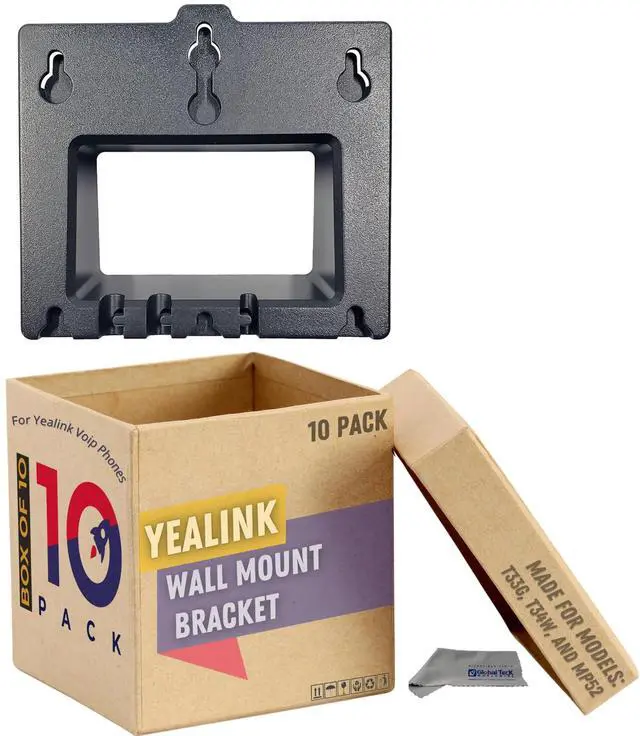 Main image of Yealink Wall Mount Bracket T33G, T34W & MP52 IP Phones, Secure Holder for Offices, Call Centers, Clinics - Durable Build, Fast Easy Installation, Free Desk Space, Organize Workstations with GTW Cloth