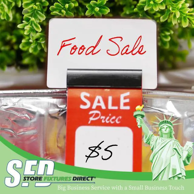 Alt view image 5 of 7 - Black Food Tray Label Holders, Bowl & Cup Sign Clips for Bake Sale Signs, 100 Pack
