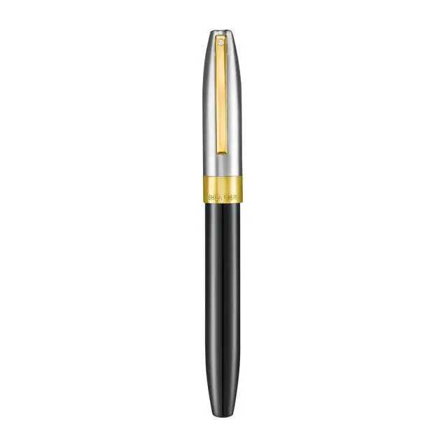 Alt view image 5 of 7 - Legacy 9065 Rollerball Pen, Black Tuxedo Medalist Finish with 14KT PVD Gold Trim, Includes Custom Leather Pouch & Luxury Gift Box