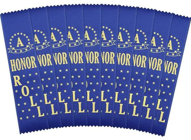 Main image of A Honor Roll Award Ribbons - 1,000 Blue Bookmark Style Ribbons