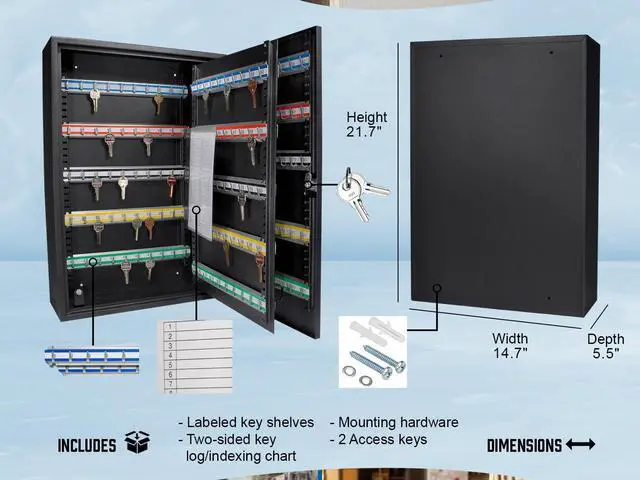 Alt view image 2 of 6 - AX11824 Key Lock 200 Position Adjustable Key Cabinet Lock Box Black,Medium