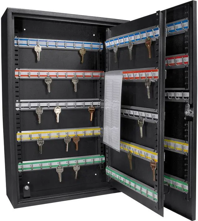 Main image of AX11824 Key Lock 200 Position Adjustable Key Cabinet Lock Box Black,Medium