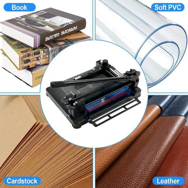Alt view image 7 of 7 - 12 Inch Heavy Duty Guillotine Paper Cutter, 400 Sheet Capacity A4 Trimmer | Steel Construction Stack Paper Cutter with Safety Lock and Clear Grids for Office, School, Picture Shop and Home, Black