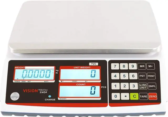 Alt view image 3 of 6 - TVC-6 Counting Scale for Parts and Coins, Lb/Kg Switchable, 6lb Capacity, 0.0002lb Readability