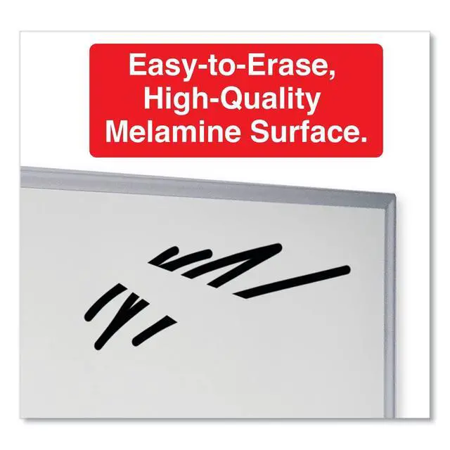 Alt view image 6 of 7 - Dry Erase Marker Board, Melamine, 72 x 48, Silver Aluminum Frame