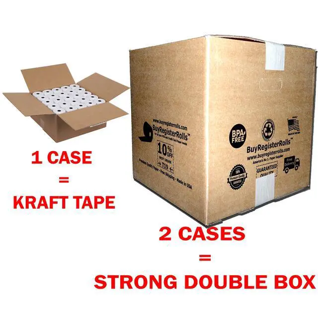 Alt view image 5 of 7 - (150 POS Rolls) 3 1/8 x 273 thermal paper Extra Long 150 ROLLS 50 rolls/case x 3 cases More Paper Super Value Pack Thermal Paper - BPA FREE - From