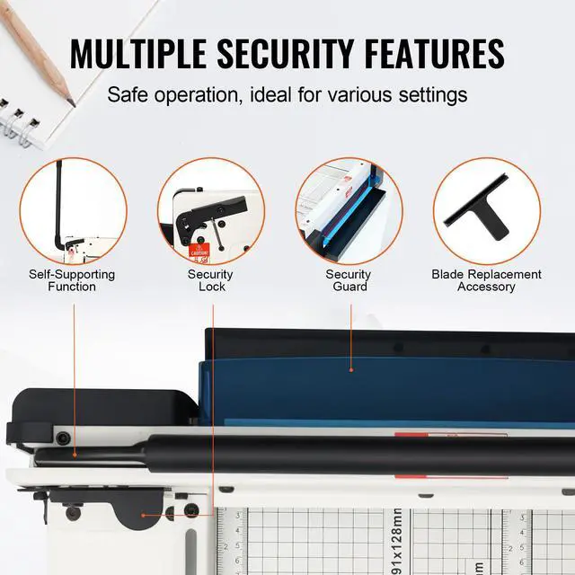 Alt view image 6 of 7 - Industrial Paper Cutter A3 Heavy Duty Paper Cutter 17 Inch Paper Cutter Heavy Duty 500 Sheets Paper with Clear Cutting Guide for Offices, Schools, Businesses and Printing Shops