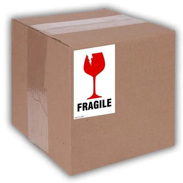 Alt view image 2 of 3 - 3" X 5" Fragile with Broken Glass Safe Handling Stickers for Shipping and Packing - 500 Adhesive Labels Per Roll (10 Pack)