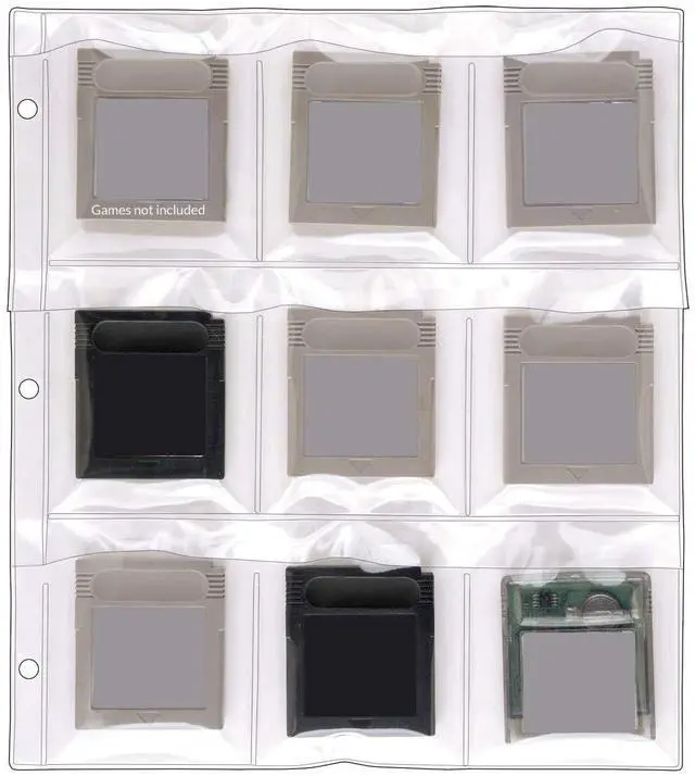 Main image of StoreSMART® - 9-Pocket Binder Page with Flaps for Game Boy Cartridges - 50-Pack - SPT1823F-50