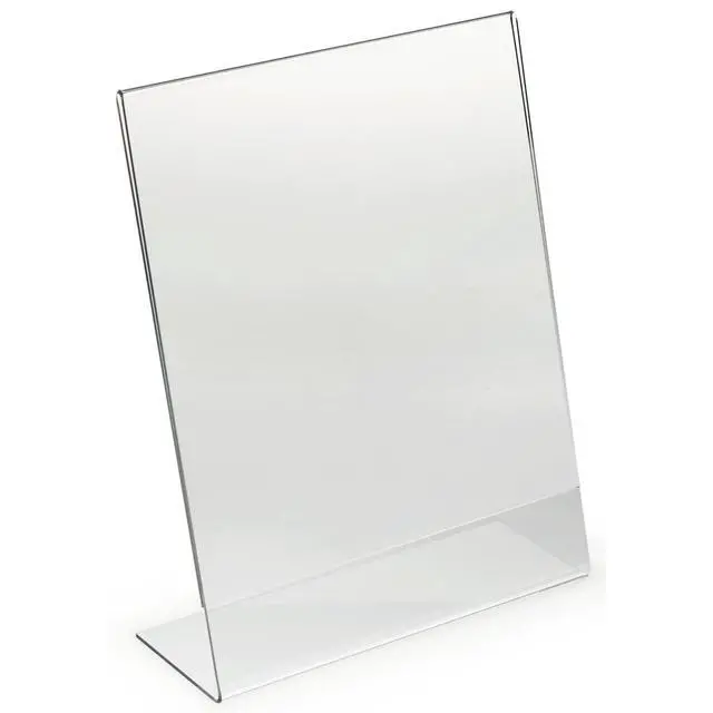 Alt view image 7 of 7 - Clear Acrylic Sign Holder 5 x 7 - Clear Slanted Sign Holder - Premium Acrylic Sign Holder for Office, Retail, Tradeshow and Home Use (100 Pack)