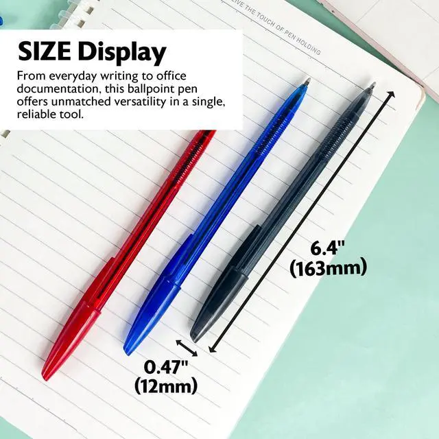 Alt view image 2 of 7 - Arrow Ink Stick Ballpoint Pens, 1.0mm, 10 Count, 144-Case | Smooth quick-dry ink, ballpoint pens in black, blue, red ink, 1.0 mm medium point, school, office, pocket clip