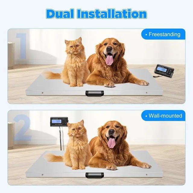 Alt view image 7 of 7 - 1100lb Digital Livestock Vet Scale, Digital Pet Scale for Dog Sheep Pig Goat, Heavy-Duty Platform Scale, Animal Scale Platform for Large Pets Postal Shipping Warehouse, KG/OZ/LB Units Switch