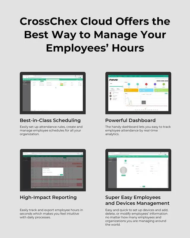 Alt view image 7 of 7 - Time Clocks for Employees Small Business - Forever Free Cloud Software - FacePass 7 Pro Biometric Clock in and Out Machine - Support Door Access - Face + RFID + Pin Punching, FacePass 7 Pro