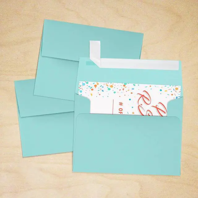 Alt view image 7 of 7 - A2 Invitation Envelopes | Peel & Press | 4 3/8" x 5 3/4" | Seafoam Blue | 80lb. Text | 1,000 Qty