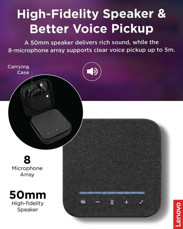 Alt view image 4 of 7 - Speakerphone, Conference Speaker, Wireless Speakerphone, Teams Certified Bluetooth Conference Call Device, AI Noise Cancellation Office Meeting Speaker, Hybrid Work