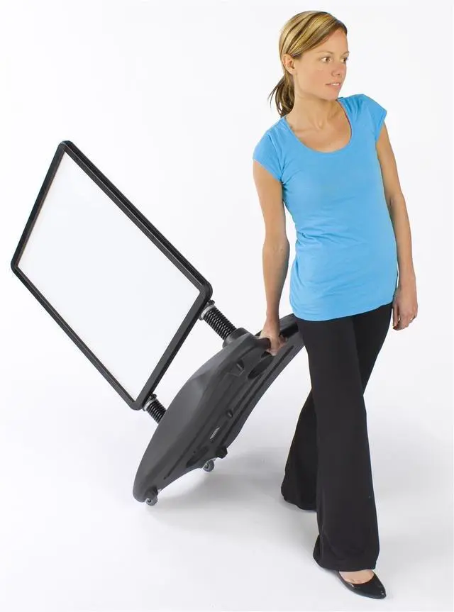 Alt view image 6 of 6 - Outdoor Sidewalk Snap Open Sign Frame, Wheeled Base, 22x28-Inches, Double-Sided, Black (PS1528BLK)