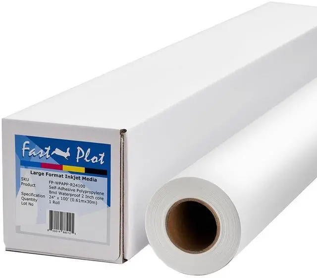 Main image of Self Adhesive Polypropylene Banner 8 mil Waterproof - 24 Inches x100 Feet / 2 Inches Core