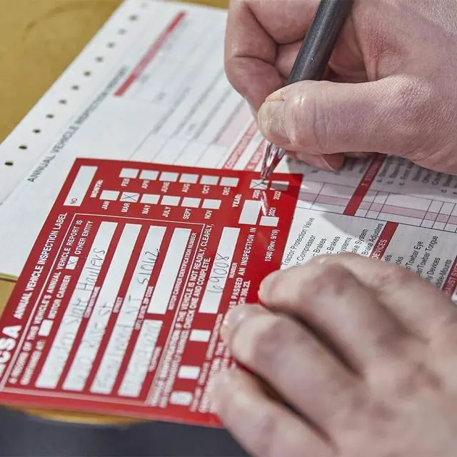 Alt view image 5 of 7 - J. J. Keller 100-Pack, Annual Vehicle Inspection Report Form with Vinyl Label 2-Ply and FMCSA Label Aluminum, 3-Ply Carbonless Form, DOT Compliant