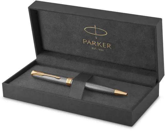 Main image of Sonnet Ballpoint Pen Chiselled Silver with Gold Trim Medium Point Black Ink (1931492)